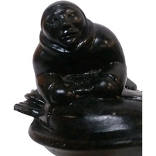 Load image into Gallery viewer, Vintage Inuit Soapstone Hunter & Seal Sculpture, Mathewsie Amidlak 491‑05‑3503