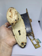 Load image into Gallery viewer, Vintage Oval Beaded-Edge Door Knob Set, Reclaimed Hardware (EFO)