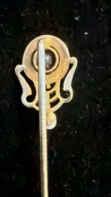 Load image into Gallery viewer, 10K Gold Antique Art Nouveau Stick Pin With Ruby & Pearl, 1.23g