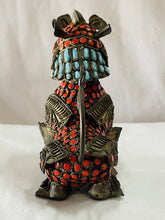 Load image into Gallery viewer, Antique Chinese Enameled Brass, Turquoise & Coral Beads FOO DOG Incense Burner!!
