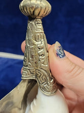 Load image into Gallery viewer, Tibet Buddhism conch shell Inlay Tibetan silver gem Conch Trumpet Horn Shell