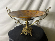 Load image into Gallery viewer, Beautiful Vintage Porcelain & Bronze Pedestal Centerpiece Compote Bowl!!