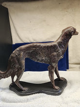 Load image into Gallery viewer, Vintage Deco 10" Patinated Bronze Sculpture Borzoi Wolfhound Dog