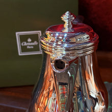 Load image into Gallery viewer, Christofle Paris Bagatelle Silver Plated Coffee Pot 8 Cup Rosewood Handle w/ Box