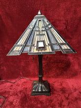 Load image into Gallery viewer, Unique Designed Tiffany Style Mission Style Table Lamp Stained Glass 29”