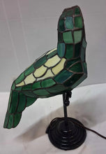 Load image into Gallery viewer, Stained Glass Parrot Lamp Tiffany Style Green Bird Accent Light Works