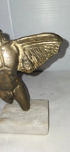 Load image into Gallery viewer, Yanni Signed Abstract Winged Male Torso Bronze Tone Sculpture Marble Base Modern