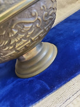 Load image into Gallery viewer, Large Vintage Chinese Solid Brass Dragon Urn Vase Planter with Floral Motif