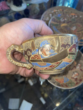 Load image into Gallery viewer, 1920’s Japanese Satsuma Moriage Tea Set 6 Piece Shimazu Family Crest