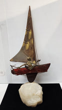 Load image into Gallery viewer, Curtis Jere Bronze & Brass Sailboat Vintage C Jere 1960s Sculpture Artisan House