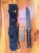 Load image into Gallery viewer, US Camillus KA-BAR USMC 7” Fighting Knife w/ Nylon Sheath & Sharpening Stone