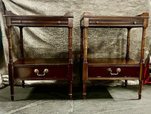 Load image into Gallery viewer, Vintage PAIR of LEXINGTON Mahogany Side / Phone Tables Writing Slide & Drawer!!