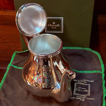 Load image into Gallery viewer, Christofle Paris Bagatelle Silver Plated Teapot 8 Cup Rosewood Handle w/ OG Box