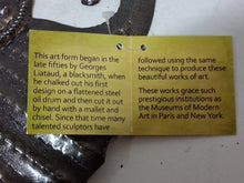 Load image into Gallery viewer, Haitian Hand Chiseled Recycled Steel Oil Drum 23"X 23" Dancing Mermaids