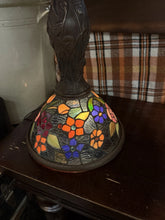 Load image into Gallery viewer, Vintage Large Tiffany Style Table Lamp Stained Glass W/Lighted Base 32” T 22” W