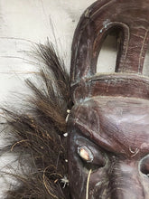 Load image into Gallery viewer, Antique African Tribe Wooden Carved Art Statue Mask Real Teeth Hair Early 20th!