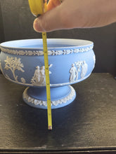 Load image into Gallery viewer, A1. Wedgwood Blue Jasperware 1954 "Sacrifice" Pattern Original England 8" Bowl