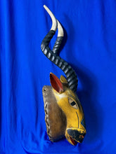 Load image into Gallery viewer, Vintage Large 23” African Tribal Blesbok Blesbuck Antelope Yellow Wood Mask