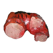 Load image into Gallery viewer, Vintage Japanese Shisa Guardian Lion Foo Dog Statues Pair Red Black Wood 16”X15”