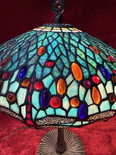 Load image into Gallery viewer, Unique Designed Tiffany Style Dragonfly, Motif Table Lamp Stained Glass