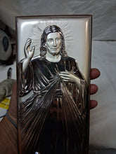 Load image into Gallery viewer, Max Valiano Wood & Sterling Silver Italy Jesus High Relief Plaque 12.25“X4.25“
