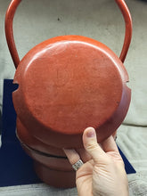 Load image into Gallery viewer, Antique Chinese Red Lacquer Wooden Wedding Basket Bucket w/ Lid & Handle