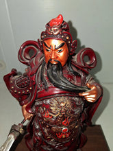 Load image into Gallery viewer, Guan Yu Guan Gong Kuan Kung God of Wealth & War Resin Statue Figurine W Base 10"