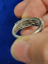 Load image into Gallery viewer, Vintage Ring X7 Opal Band Wedding Silver Ring Band Eternity 38 Dark Gemstones