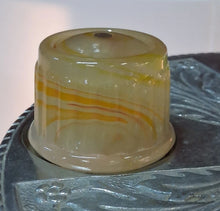 Load image into Gallery viewer, VTG Art Deco Chrome Slag Glass Ashtray Smoking Stand/Table Electric Lighter Lamp