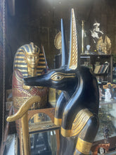 Load image into Gallery viewer, Pair Of Black & Gold Egyptian God Anubis 6 foot Statues