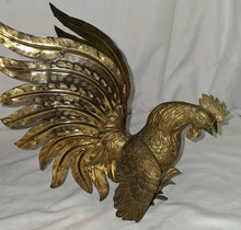 Load image into Gallery viewer, Vintage Brass Rooster Figurines Set of 2 Fighting Cocks Mid Century