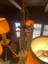 Load image into Gallery viewer, Antique And Unique Brass Five Arm Chandelier