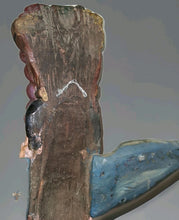 Load image into Gallery viewer, Vintage Unique Mexican Folk Art Mermaid Hand Carved Painted Wood Wall Art 30”