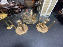 Load image into Gallery viewer, Custom made mid century art nouveau style set of coffee table and end tables!!