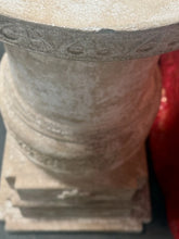 Load image into Gallery viewer, Pair of Large Heavy Vintage Drum Band Plaster Pedestals Column Bases, 40” H