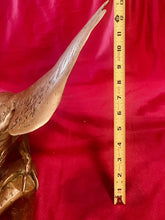 Load image into Gallery viewer, Vintage Brass American EAGLE Perched on Branch Statue 18” Wingspan, 5.5 lbs