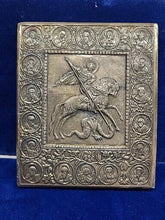 Load image into Gallery viewer, Antique 1867 sterling silver St George Dragon Orthodox Russian Icon!!