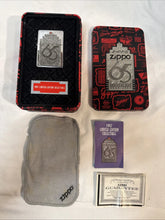 Load image into Gallery viewer, VINTAGE 1997 65th ANNIVERSARY EMPLOYEE ONLY ZIPPO LIGHTER IN TIN RARE