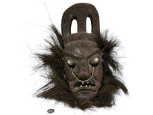 Load image into Gallery viewer, Antique African Tribe Wooden Carved Art Statue Mask Real Teeth Hair Early 20th!