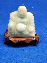 Load image into Gallery viewer, Vintage Chinese Jade Buddha with Wood Stand