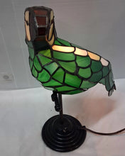 Load image into Gallery viewer, Stained Glass Parrot Lamp Tiffany Style Green Bird Accent Light Works