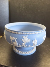 Load image into Gallery viewer, A1. Wedgwood Blue Jasperware 1954 "Sacrifice" Pattern Original England 8" Bowl