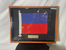 Load image into Gallery viewer, Nautical Signal Flag Maritime Naval Ship “E” Framed In Shadow Box 25” X 19”