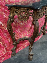 Load image into Gallery viewer, Antique Rococo Style Carved Giltwood 52” Console Table w/ Removable Marble Top