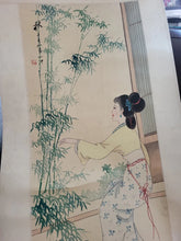 Load image into Gallery viewer, Set Of 4 Signed Japanese Hand Painted Four Season Ladies Scrolls