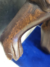 Load image into Gallery viewer, Vintage African Ebony Wooden Rhino Statue Rhinoceros Wooden -Carved Art Figure