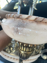 Load image into Gallery viewer, Vintage Large Bronze & Alabaster pendant Chandelier