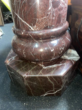 Load image into Gallery viewer, Vintage French Red Marble Pedestal RARE Exquisite 40” Tall