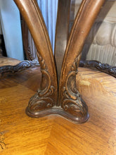 Load image into Gallery viewer, Antique venetian 19th century Carved Italian wood inlaid two-tier table!