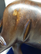 Load image into Gallery viewer, Vintage African Ebony Wooden Rhino Statue Rhinoceros Wooden -Carved Art Figure